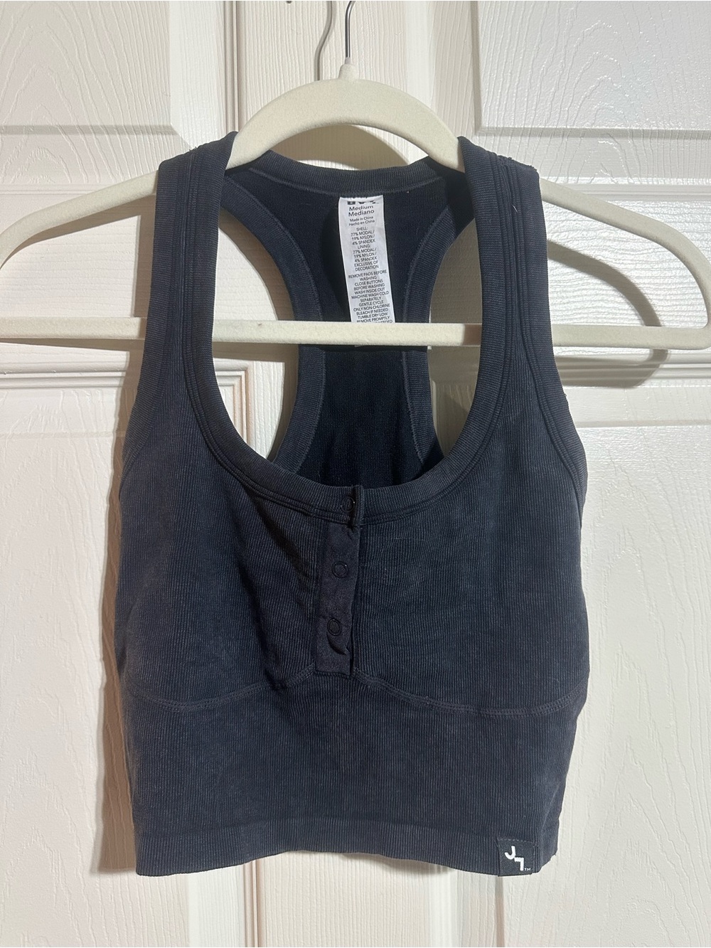 Black Ribbed Crop Tank